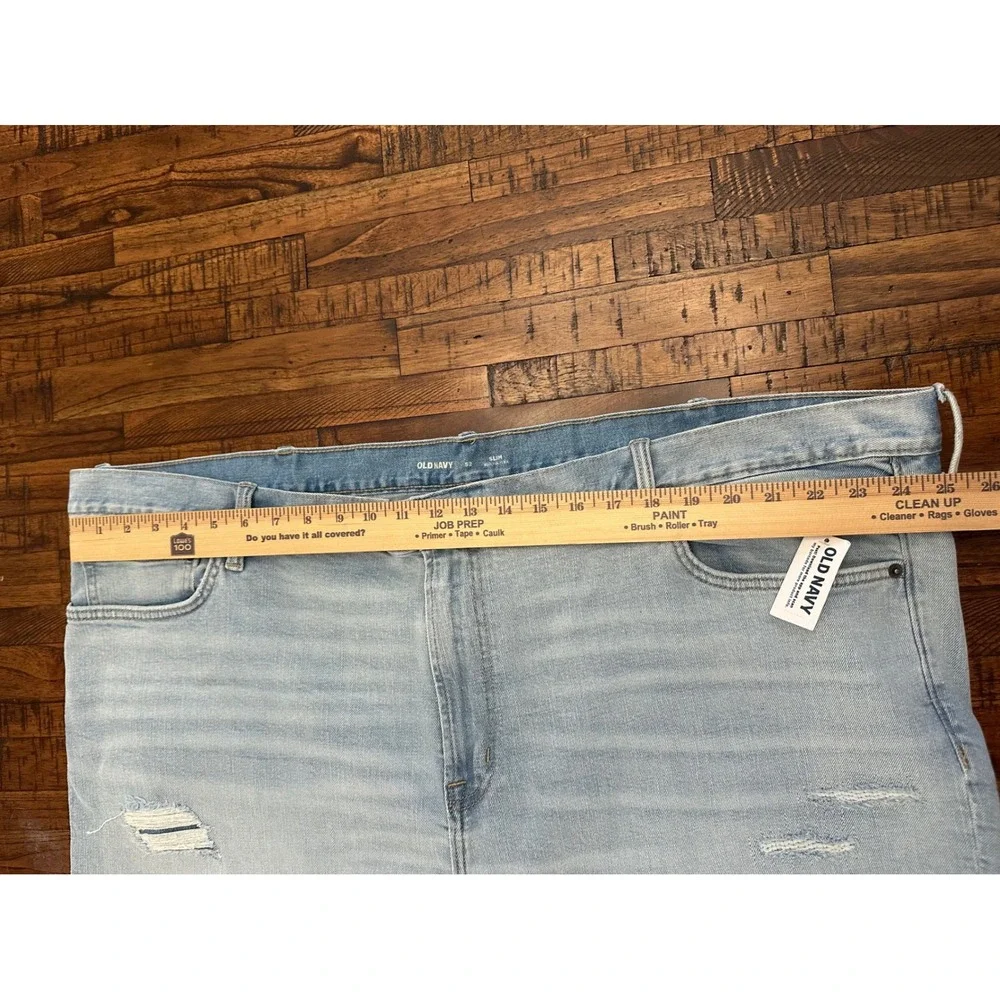 NWT Old Navy Men's Size 52 Slim Built-In Flex Distressed Denim Shorts Blue Jorts